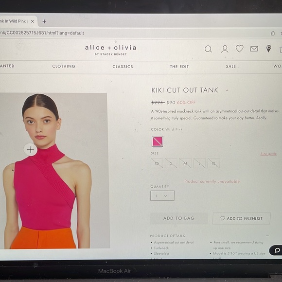 Alice + Olivia Kiki knit tank hot pink size small - Picture 9 of 9